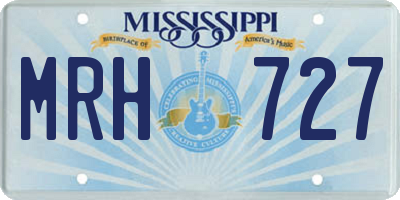 MS license plate MRH727