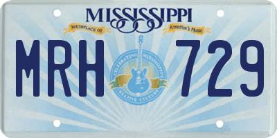 MS license plate MRH729