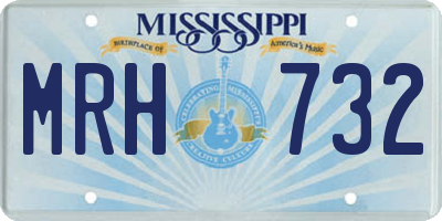 MS license plate MRH732
