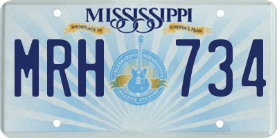MS license plate MRH734