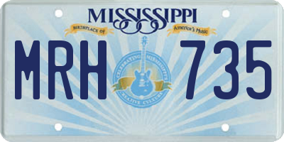 MS license plate MRH735