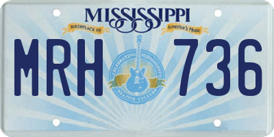 MS license plate MRH736