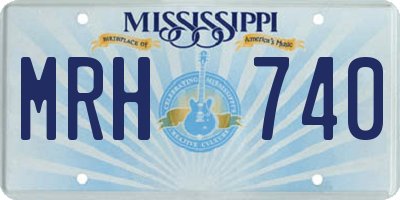 MS license plate MRH740