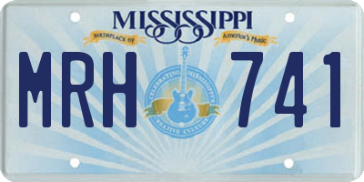 MS license plate MRH741