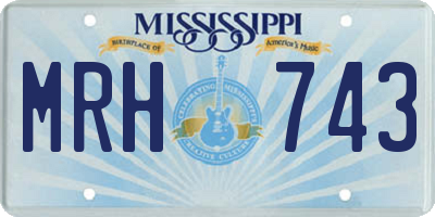 MS license plate MRH743