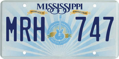 MS license plate MRH747