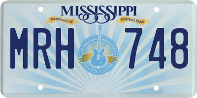 MS license plate MRH748