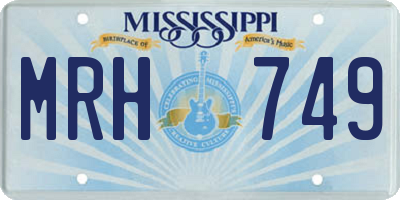 MS license plate MRH749