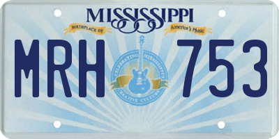 MS license plate MRH753