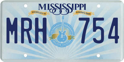 MS license plate MRH754