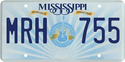 MS license plate MRH755