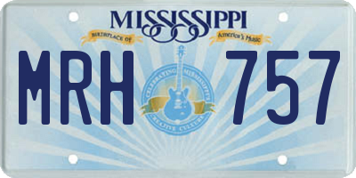MS license plate MRH757