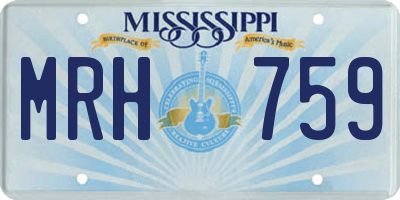 MS license plate MRH759
