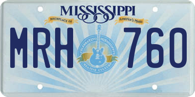 MS license plate MRH760