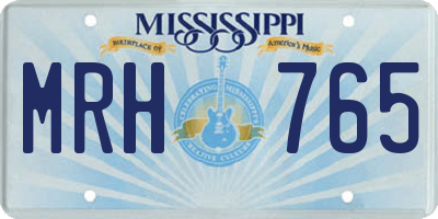 MS license plate MRH765