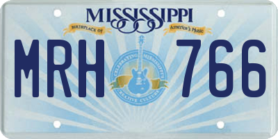 MS license plate MRH766