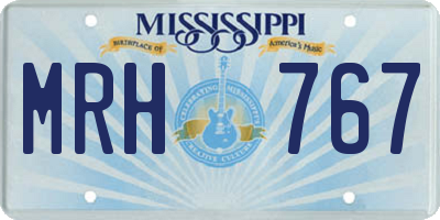 MS license plate MRH767