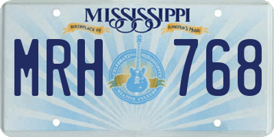 MS license plate MRH768