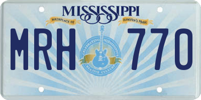 MS license plate MRH770