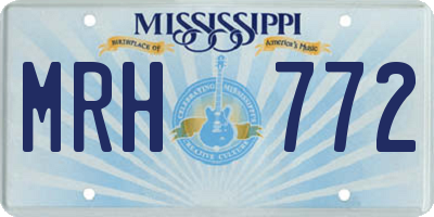 MS license plate MRH772