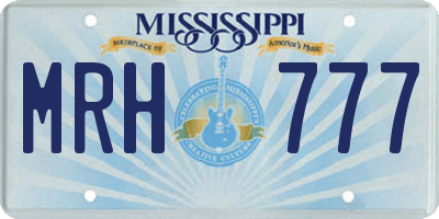 MS license plate MRH777
