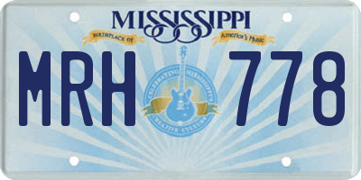 MS license plate MRH778