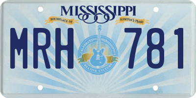 MS license plate MRH781