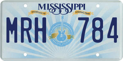 MS license plate MRH784