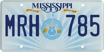 MS license plate MRH785