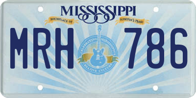 MS license plate MRH786