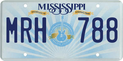 MS license plate MRH788