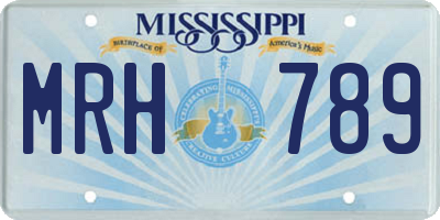 MS license plate MRH789