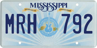 MS license plate MRH792