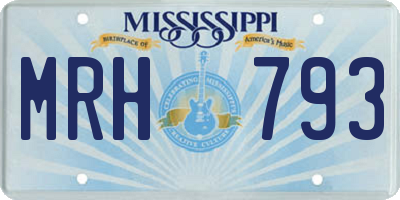 MS license plate MRH793