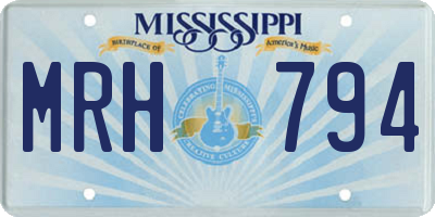MS license plate MRH794