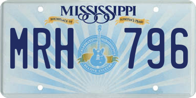 MS license plate MRH796