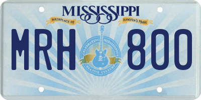 MS license plate MRH800
