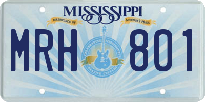 MS license plate MRH801