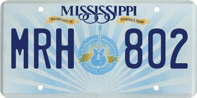 MS license plate MRH802