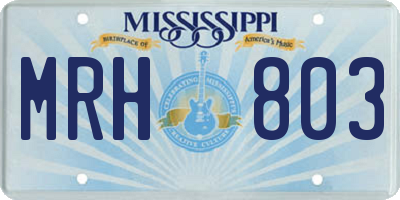 MS license plate MRH803