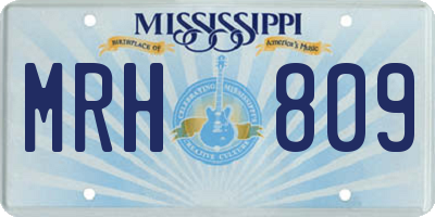 MS license plate MRH809