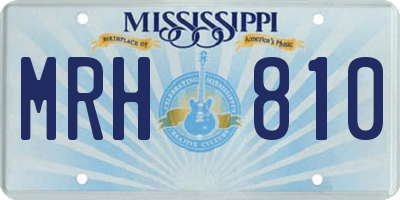 MS license plate MRH810
