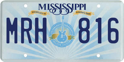 MS license plate MRH816