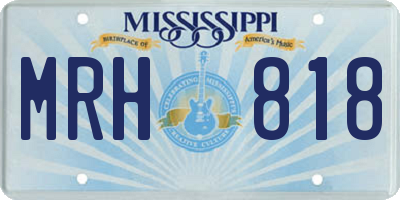 MS license plate MRH818
