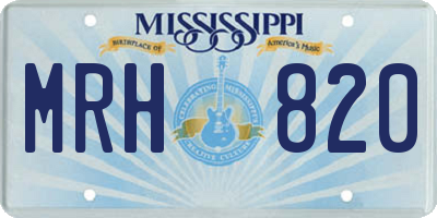 MS license plate MRH820