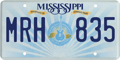 MS license plate MRH835
