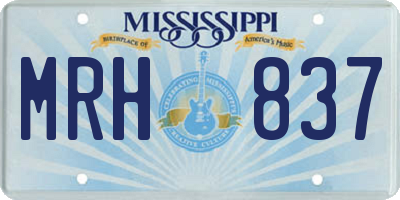 MS license plate MRH837