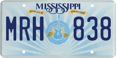 MS license plate MRH838