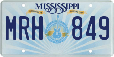 MS license plate MRH849