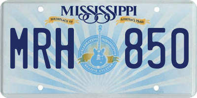 MS license plate MRH850